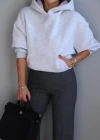 Gri Kapüşonlu Sweat