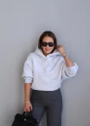 Gri Kapüşonlu Sweat