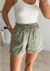 HAKİ Duble Paça Gabardin Şort