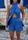 İNDİGO Boyun Çapraz Detay Bluz