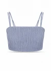 İNDİGO Drape Detay Askılı Crop Bluz