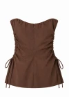COFFEE Side Tie Detail Strapless Blouse
