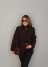 Kahverengi Asimetrik Blazer