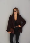Kahverengi Asimetrik Blazer
