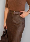 Kahverengi Deri Etek