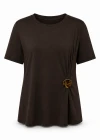 Kahverengi Gold Tokalı Tshirt