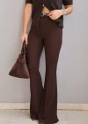 Kahverengi Kemerli İspanyol Paça Pantolon