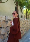 Kahverengi Kimono Pantolon Takım