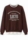Kahverengi Nakışlı Sweatshirt