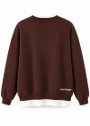 Kahverengi Nakışlı Sweatshirt