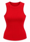 KIRMIZI Halter Yaka Fitilli Atlet