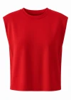 KIRMIZI Vatkalı Basic Tshirt