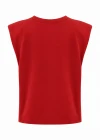 KIRMIZI Vatkalı Basic Tshirt