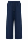 Lacivert Beli Lastikli Bol Paça Pantolon
