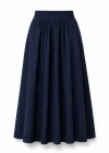 Lacivert Beli Lastikli Maxi Etek