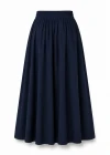 Lacivert Beli Lastikli Maxi Etek