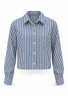 Lacivert Çizgili Arkası Lastikli Gömlek