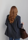 Lacivert Çizgili Blazer