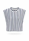 Lacivert Çizgili Vatkalı Tshirt