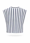 Lacivert Çizgili Vatkalı Tshirt