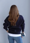 Lacivert Fermuarlı Sweat