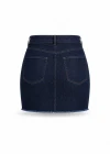 Lacivert Mini Yırtmaçlı Jean Etek