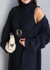 Navy Blue Knit Dress Suit
