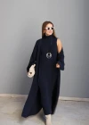 Navy Blue Knit Dress Suit