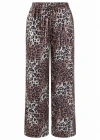 LEOPAR Beli Lastikli Saten Pantolon