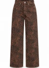 Leopar Desen Straıght Jean Pantolon