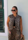 Leopard Pattern Round Neck Vest