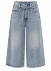 MAVİ Taşlamalı Cropped Jean Pantolon