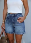 MAVİ Taşlamalı Jean Şort