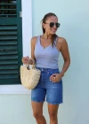 Mavi Taşlamalı Jean Şort