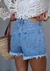 MAVİ Zımba Detay Jean Şort