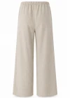 NATURAL Beli Lastikli Bol Paça Keten Pantolon