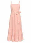 PEMBE Askılı Maxi Elbise