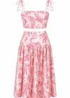 PEMBE Desenli Crop Etek Takım
