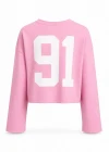 PEMBE Rakam Baskı Detay Modal Sweatshirt