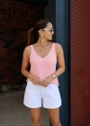 PEMBE V Yaka İpek Triko