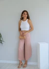 Powder Baggy Leg Asymmetric Satin Pants