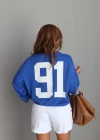 SAKS Rakam Baskı Detay Modal Sweatshirt