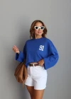 SAKS Rakam Baskı Detay Modal Sweatshirt