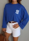 SAKS Rakam Baskı Detay Modal Sweatshirt