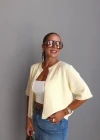 SARI Kısa Kollu Hırka