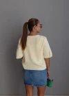 SARI Kısa Kollu Hırka
