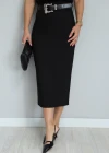 Black Back Slit Detail Pencil Skirt
