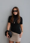 Siyah Asimetrik Transparan Body