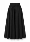 Siyah Beli Lastikli Maxi Etek