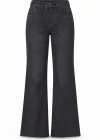 Siyah Bol Paça Push Up Jean Pantolon